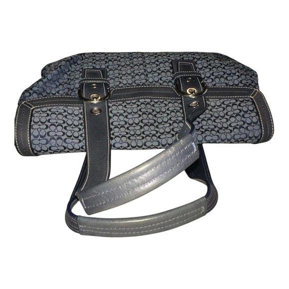 Coach Vintage Soho Blue Mini Signature C Flap Satchel Purse - Picture 4 of 11